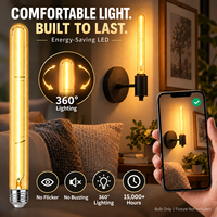 Ampoule tubulaire longue à filament LED rétro E26 E27, verre ambré 2200K, pour usage résidentiel et paysager, certifiée UL CE UKCA, directement de l'usine