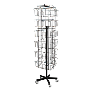 Tùy Chỉnh Xoay Thiệp Chúc Mừng Hiển Thị Đứng Dây Kim Loại Túi Truyện Tranh Cuốn Sách Hiển Thị Giá Bưu Thiếp Hiển Thị Giá Với Bánh Xe - Product Image 2