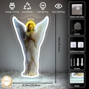 Lampes Angel Lights, enseignes néon <span class=keywords><strong>chr</strong></span>étiennes lumineuses avec base pour église, mariage, chambre à coucher, enseigne néon personnalisée - Product Image 2