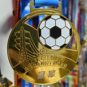 Logo personnalisé Médailles Argent Or Bronze Basketball Sport Football Football Médaille en métal de récompense vierge - Product Image 3