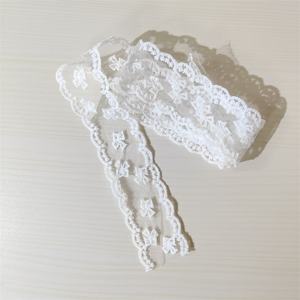 Nuevo lazo de encaje de 4 cm con borde ondulado para accesorios de cabello DIY, bonito lazo hecho a mano con patrón floral, correa para clavícula de tela de malla para prendas. - Product Image 4