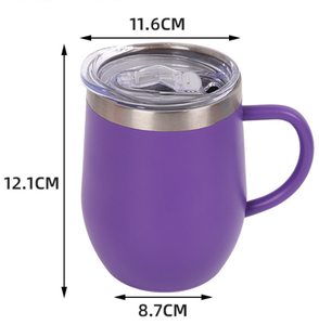 Vaso de Café de 350 ml (12 oz) de Doble Pared, Acero Inoxidable, para Agua Fría y Caliente, Botella Aislada, Vaso para <span class=keywords><strong>Vino</strong></span> con Asa, Tazas Personalizadas, <span class=keywords><strong>Regalos</strong></span> para <span class=keywords><strong>Amantes</strong></span> - Product Image 3