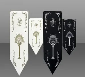 Noir blanc Non-tissé personnalisé <span class=keywords><strong>seigneur</strong></span> anneau Fans maison bannière Stark <span class=keywords><strong>carte</strong></span> drapeau mur magique KTV Bar maison école Cosplay fête cadeau - Product Image 3
