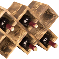Porte-vin mural de haute qualité, en bois combustion, grand égouttoir à vin pour 8 bouteilles, vente en gros