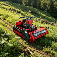 Tondeuse robot télécommandée SHANNENG R100 à chenilles, zéro dérive, 45 cm °   Moteur diesel Euro5 EPA4 pour la montée sur pentes raides et la manipulation de l'herbe