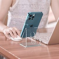 Support de téléphone portable Transparent et épais, accessoires de bureau à domicile, personnalisé en acrylique pour téléphone portable