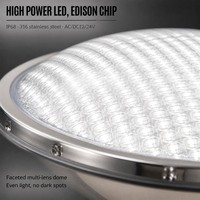 Projecteur LED PAR56 pour piscine, puissance élevée, puce LED Edison, corps en acier inoxydable 316, couvercle en PC, ampoule subaquatique pour piscine, IP68, RGB, 12W, 18W, 36W