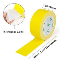 Ruban adhésif industriel BOMEI PACK, jaune clair, simple face, en caoutchouc acrylique, résistant, imperméable, pour la décoration et la fixation de tapis