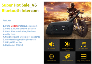 Intercom Bluetooth pour <span class=keywords><strong>moto</strong></span> TOUCARE V6 : Réseau Mesh 5.0, réduction du bruit, partage de musique, chat de groupe 32 voies pour des trajets fluides - Product Image 3