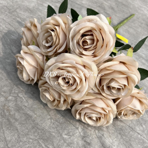 2024 Most Popular <b>Artificial</b> Flowers Bulk Low Price Wholesale High Quality 9 Head <b>Artificial</b> Rose - Product Image 6