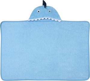 Baby/Infant Luxury Cotton &amp; Polyester Terry Shark Hooded Bath <strong>Towel</strong> with Solid Pattern 34"L X 34"W - Product Image 2