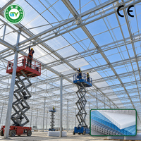 Serre à grande échelle multi-voûtes en plaques de polycarbonate, ensemble complet pour la production agricole intensive