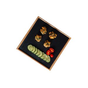 Assiette à Steak en bois, assiette à dîner avec plateau en <span class=keywords><strong>ardoise</strong></span>, fond en bambou, planche à découper - Product Image 2