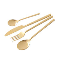 Món Ăn Rửa An Toàn Thanh Lịch Đám Cưới Dao Kéo Du Lịch Titanium Thìa Thìa Thép Không Gỉ Flatware Set Steak Knife Và Fork Set