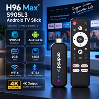 Clé TV Android H96 Max S905L3 4K HDR, appareil de streaming, double WiFi, processeur quadricœur, dongle multimédia intelligent