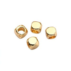 18K Gold Plated <b>Copper</b> Square Beads Smooth Surface For <b>Bracelet</b> Making Jewelry Findings GZ-11 - Product Image 5