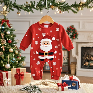 Ensemble Grenouillère Bébé Unisexe Design Personnalisé Bio Ma Première Noël Manches Longues Vêtements Nouveau-né pour 0-3 Mois Garçons Filles - Product Image 2