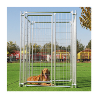 Grande cage pour chien galvanisée pour l'extérieur Chenils 8cm Barres verticales durables et élégantes Cage pour animaux de compagnie Ceinture carrée pour panneaux de parc