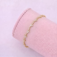 Feines Großhandels-Tennisarmband aus 925er Sterlingsilber mit Zirkonia-Blumen, rhodiniert, elegantes Gliederdesign für Damenpartys