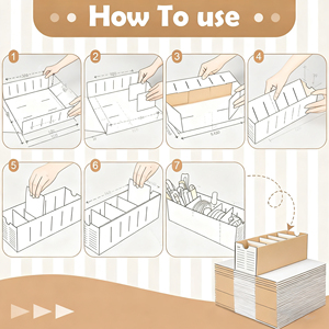 Logo personnalisé <span class=keywords><strong>blanc</strong></span> bacs de rangement en carton kraft diviseurs carton ondulé <span class=keywords><strong>étagère</strong></span>s à outils boîte de pièces en carton - Product Image 3