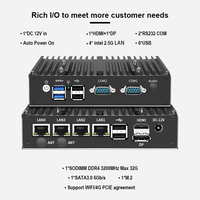 Mini PC Industrial sin Ventilador Intel N100 4*LAN 2*COM 6*USB 4K HDMI DP Carcasa de Aluminio NUC Micro Ordenador