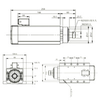 Moteur de broche carré refroidi par air CNC LY ER32 pour pièces de routeur CNC moteur de broche à grande vitesse 3.5kw7.5kw fraisage fourni Air Cooeld