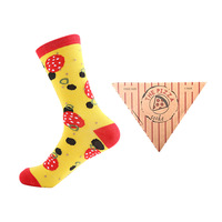 Nouveauté créative drôle personnalisé hommes et femmes coton tasse Happy Pizza chaussettes