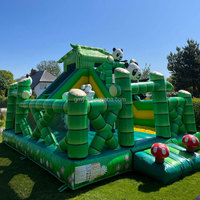 Château gonflable GMY jaune et vert, château gonflable énergétique, zone de jeu d'obstacles gonflable pour enfants