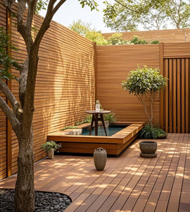 سياج خصوصية الحديقة الخارجية ، لوح من سبائك الألومنيوم ، ديكورات سكنية ، سياج منزلي طبيعي معالج بالضغط - Product Image 2