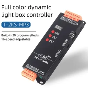 Contrôleur de boîte lumineuse dynamique LED pleine couleur, logiciel T2KS, balayage de flux 1903, programmable, bande lumineuse LED colorée 2812, Lededit - Product Image 4