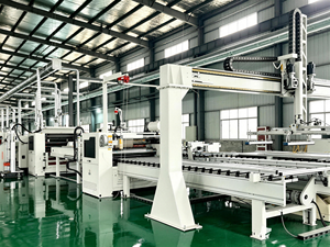 Ligne de laminage à chaud PUR - Machine de laminage de films PVC, PET, <span class=keywords><strong>CPL</strong></span> pour revêtements de sol en bois, panneaux muraux, portes d'armoires et de placards - Product Image 1