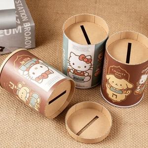 Tirelire en tube de papier recyclé personnalisé avec motif cochon pour enfants, boîte cadeau artisanale pour ranger les pièces de monnaie - Product Image 2