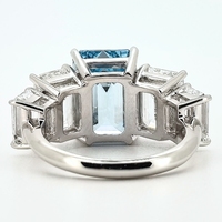 Bague en diamant de laboratoire bleu de 4,5 carats, taille émeraude, fantaisie VS1, certifiée IGI, en platine PT950, diamant synthétique