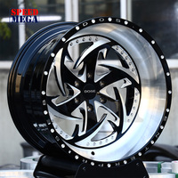 Rines de Aluminio de Dos Piezas con Acabado Negro Brillante Fresado Personalizado, 6x139.7, 20, 22, 24 Pulgadas, Forjados, Tipo Deep Dish para Chevy Tahoe