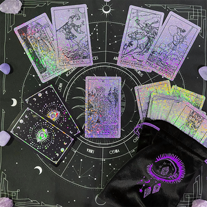 بطاقات التاروت القابلة للتخصيص مع حزام العرافة الملون بالليزر ، وتعبئتها في مجموعة صندوق السماء الأرضية - Product Image 5