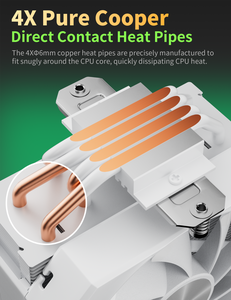 UpHere Dissipateur CPU 4 Tubes de Chaleur <span class=keywords><strong>Ventilateur</strong></span> ARGB Silencieux Compatible LGA1700 AM5 - Product Image 4
