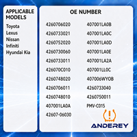 ANDEREY OE 4260733040 PMVC010 pour Toyota Capteurs automobiles TPMS Capteur de pression des pneus Pièces automobiles