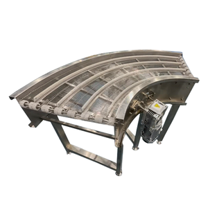 Transportadores de Malha de Aço Inoxidável com Curva de 90 Graus, Sistema de Correia Transportadora para Linha de Montagem de Alimentos - Product Image 2