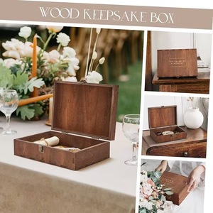 Retro Wooden Flip Top <b>Storage</b> <b>Box</b> Rectangle Solid Color For <b>Photos</b> Letters Jewelry Collectibles - Product Image 5