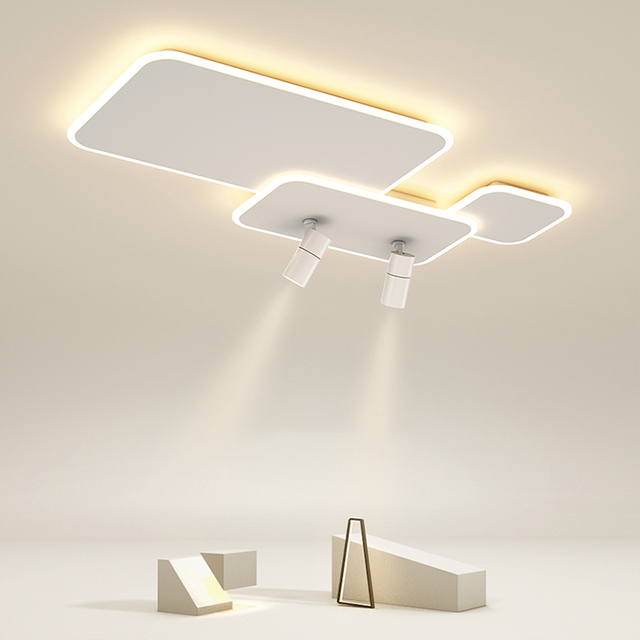 Factory Wholesale Living Room Acrylic Surface Mounted Square Remote Control LED Ceiling Light with Minimalist Design AC Powered