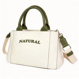 High Quality Canvas Stripe Pattern Magnetic Buckle Tote <b>Bag</b> with Unique Niche Design for Summer Shopping and Commuting - Product Image 2