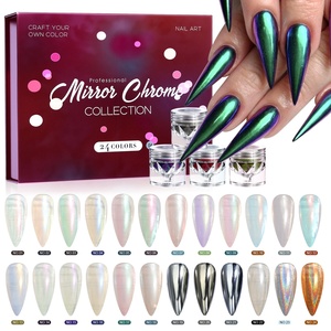 Set de Uñas con Polvo Cromado de Lujo, Logotipo Personalizado, Efecto Espejo, <span class=keywords><strong>Brillo</strong></span> Metálico Iridiscente, <span class=keywords><strong>Manicura</strong></span> en 24 Colores - Product Image 3