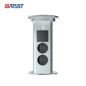 Lifting EU furniture electric pop up socket motorised pop up power socket usb bluetooth socket