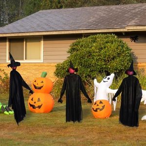 DAMAI 3 Pcs Halloween Holding Hands Witches Decoration with Light and Scary Screaming Voice for Yard Haunted House Decoration - Product Image 6