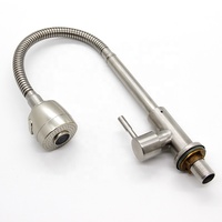 Robinet de cuisine extractible à tête réglable en acier inoxydable 304 pour l'eau chaude et froide