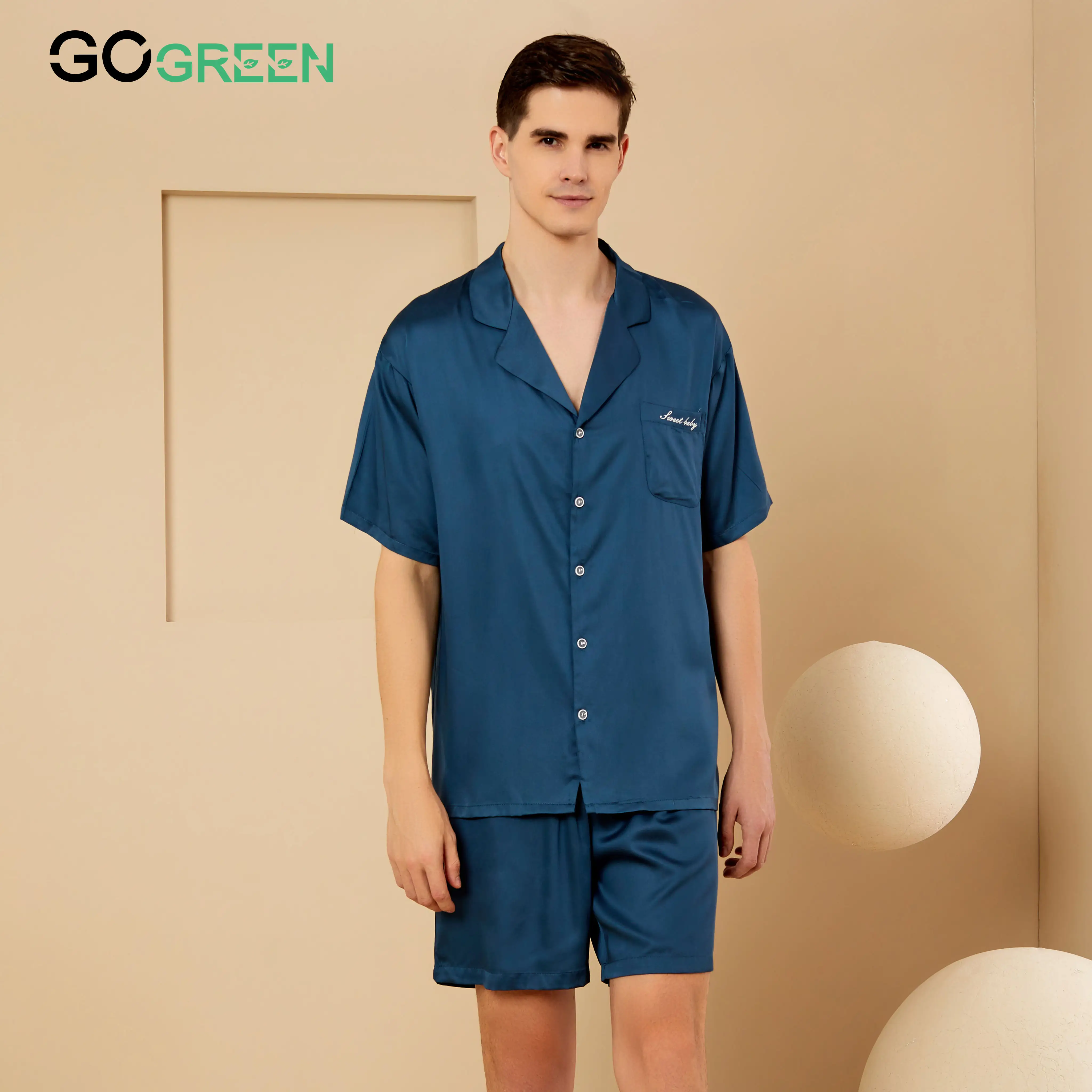 Wholesale High Quality Modal Sleepwear Long Sleeve Pyjamas Pjs Set 100% Lyocell Fiber Men Pajamas Shirt Pants Set