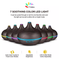 500ml Télécommande Électrique Aromathérapie Purificateur Huile Essentielle Bois Aromatique 7 Led Couleur Humidificateur D'air Diffuseur D'arôme
