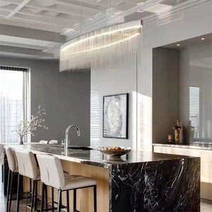 Lustres modernes à pampilles LED pour cuisine, bureau commercial et salle à manger, <span class=keywords><strong>avec</strong></span> chaîne à pampilles - Product Image 6