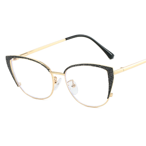 <span class=keywords><strong>Gafas</strong></span> Ópticas de Metal con Diseño de Ojo de Gato para Mujer 2026, Monturas Brillantes Doradas Anti Luz Azul, Anti Radiación para Computadora - Product Image 6
