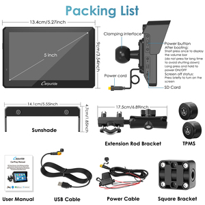 Carpuride W502 Pro Moto Carplay, <span class=keywords><strong>Alternativa</strong></span> a Givi Navifly NF6, Schermo Touch da 5 Pollici per Sportster Tenere 700 - Product Image 5